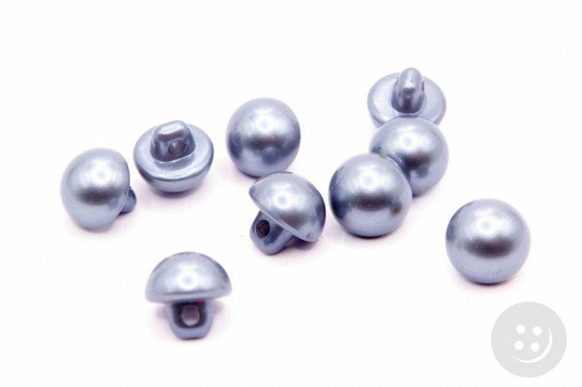 Gombík perlička so spodným prišitím - tmavo šedá perleťová - priemer 0,9 cm