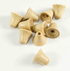 Wooden bead - bell - size 1 cm x 1.3 cm