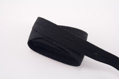 Buttonhole elastic tape - black - width 1.8 cm