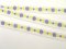 Decorative ribbon with flowers - purple, yellow, white - width 1.2 cm