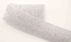 Dekoratives Elastikband - weiß silber - Breite 4 cm