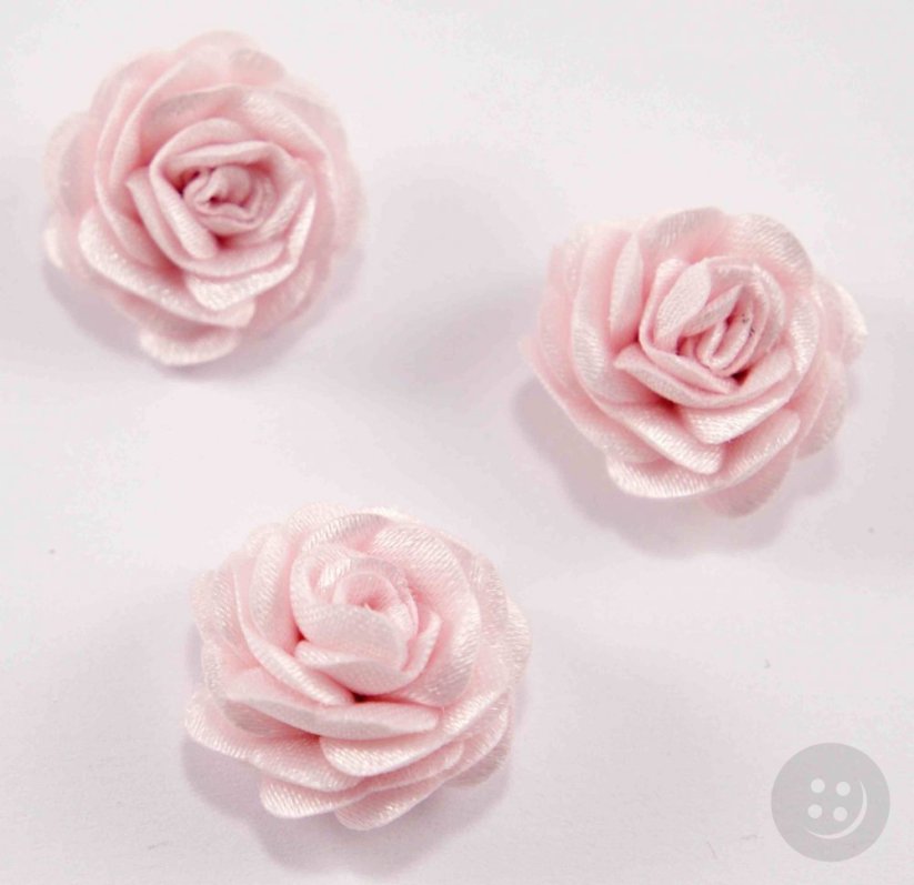 Sew-on satin flower - light pink - diameter 3 cm