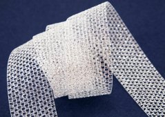 Lurex ribbon - silver - width 4 cm