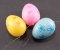 Small colored Easter eggs with flowers on a nylon eyelet for hanging - turquoise, yellow, pink