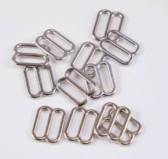 Metal strap adjuster - silver - slot 1.5 cm