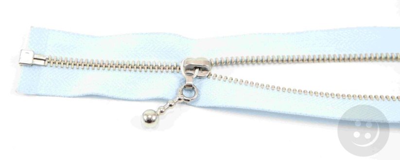 Dělitelný kovový stříbrný zip č.3 více barev - délka (30 - 85 cm) - Délka: 75 cm, Barvy dělitelný kovový stříbrný zip č.3: fialová