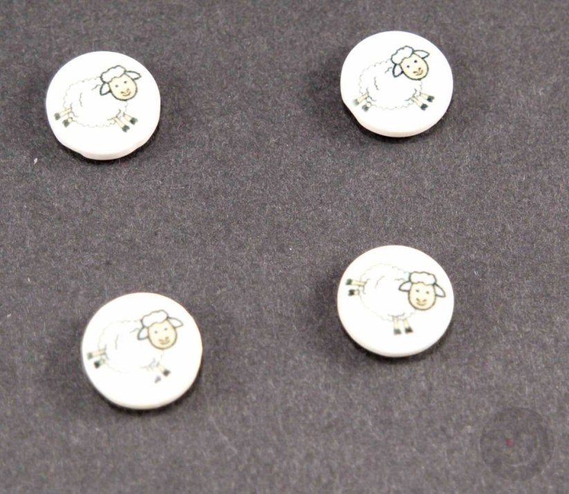 Dětský knoflík - ovečka - více barev - průměr 1,4 cm - Barevná varianta: smetanová