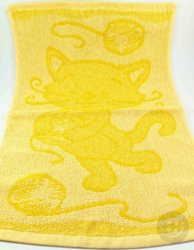 Dětský ručník žlutý – kočička