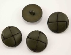 Button with bottom stitching - khaki - diameter 2.8 cm