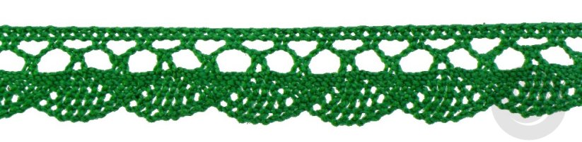 Cotton lace trim - green - width 1,8 cm