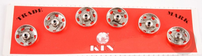 Metal KIN snaps 6 pcs - silver - diameter 1.3 cm, nr. 5