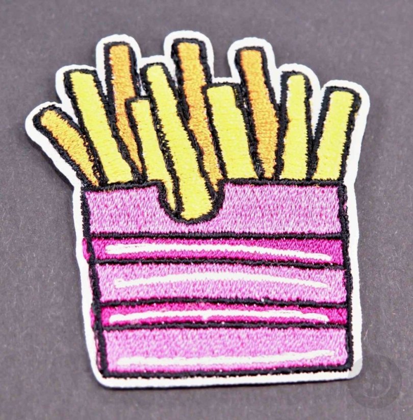 Iron-on patch - french fries - dimensions 6 cm x 4 cm