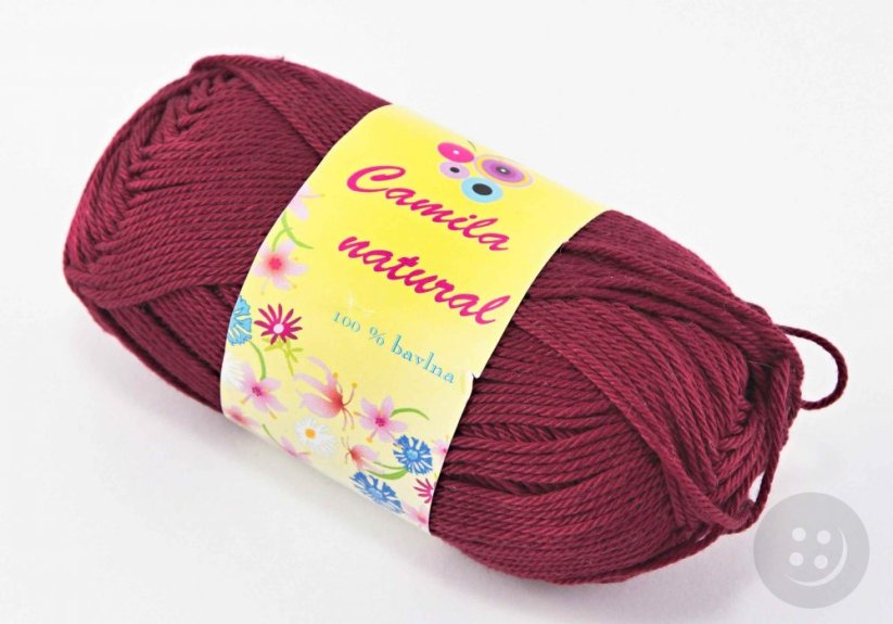 Yarn Camila natural - dark burgundy - color number 23