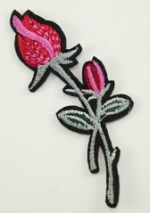 Iron-on patch - bud - size 7 cm x 2 cm