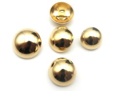 Luxuriöser extra gewölbter goldener Metallknopf mit Hochglanz, Durchmesser 1,95 cm