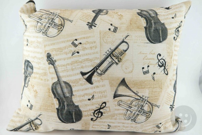 Bylinkový vankúšik na pokojný spánok - hudobné nástroje - rozmer 35 cm x 28 cm