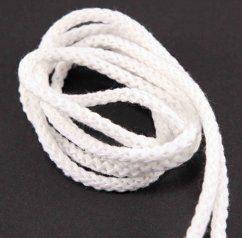 Bavlněná oděvní šňůra - bílá - průměr 0,5 cm