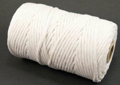 Makramee - weiß - Durchmesser 0,5 cm - Rolle 100 Meter
