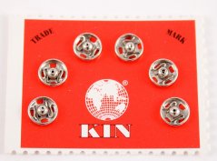 Kovové patentky KIN 6 ks  - strieborná - priemer 0,7 cm, č. 1/2