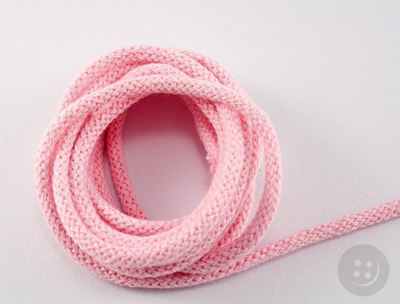 Clothing cotton cord -  pink - diameter 0.5 cm