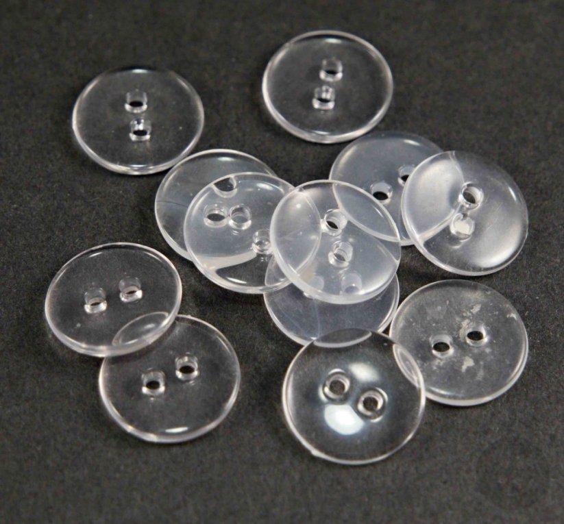 Buttonhole shirt button - transparent - diameter 1,5 cm