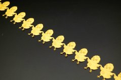 Saténová kuřátka v metráži - žlutá