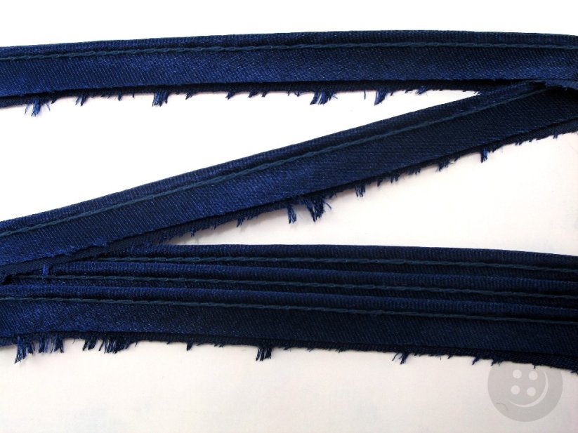 Saténový výpustek - modrá - šířka 1,4 cm