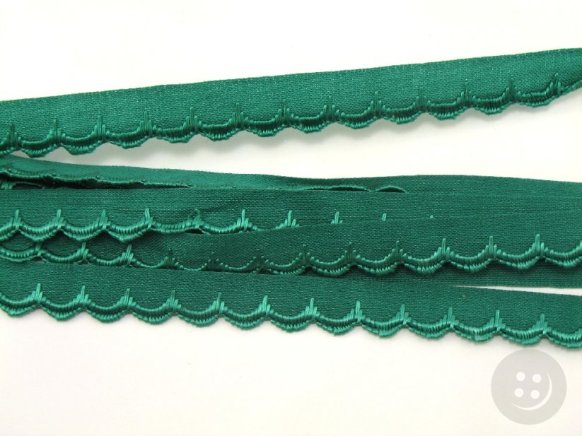 Zoubková stuha - zelená - šíře 1 cm