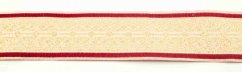Decorative braid with a red lining on a cream background - width 3.4 cm
