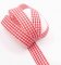 Checkered ribbon - red, white - width 1.5 cm
