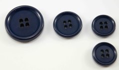 Hole button - with matte center - plum blue - diameter 2.03 cm