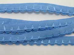 Embroidered decorative ribbon - sky blue - width 1.2 cm