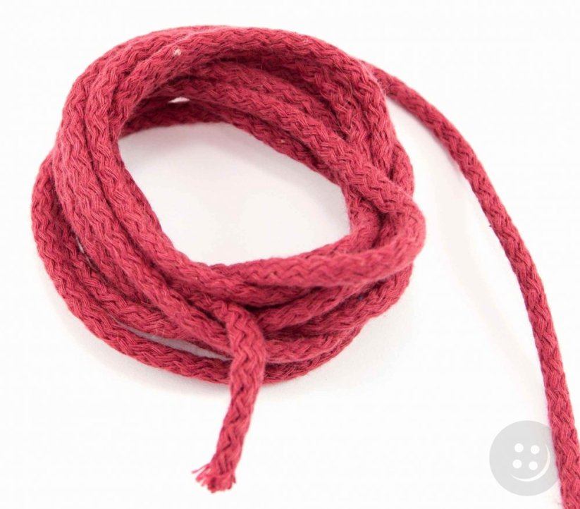 Clothing cotton cord - burgundy - diameter 0.5 cm