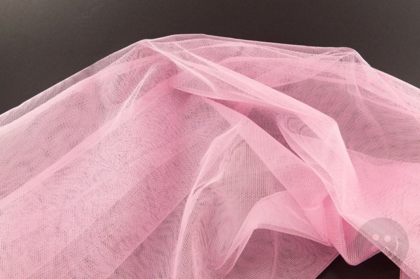 Solid netting tulle - pink - width 160 cm
