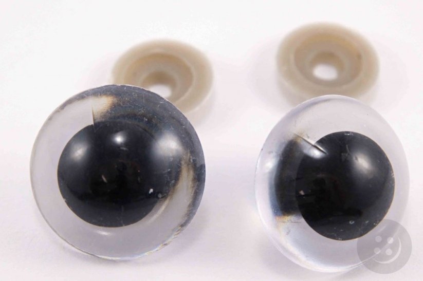 Safety eyelet for making toys - black transparent - diameter 3 cm