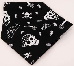 Bavlněný šátek s pirátským motivem - rozměr 65 cm x 65 cm