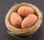 Vajíčka v hnízdě z přírodního vlákna - rozměr 6 cm x 3 cm - přírodní, žlutá, smetanová, bílá, režná