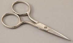 Schere zum Sticken - klein - Länge 9 cm - ganzmetall - silber