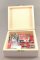 Medium set of sewing supplies in a white wooden box