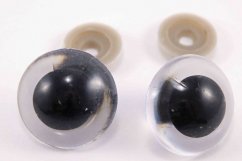 Bezpečností očička na výrobu hraček - černá průhledná - průměr 1 cm
