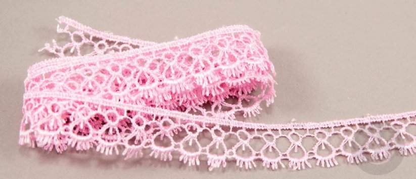 Vzdušná čipka - ružová - šírka 1,8 cm