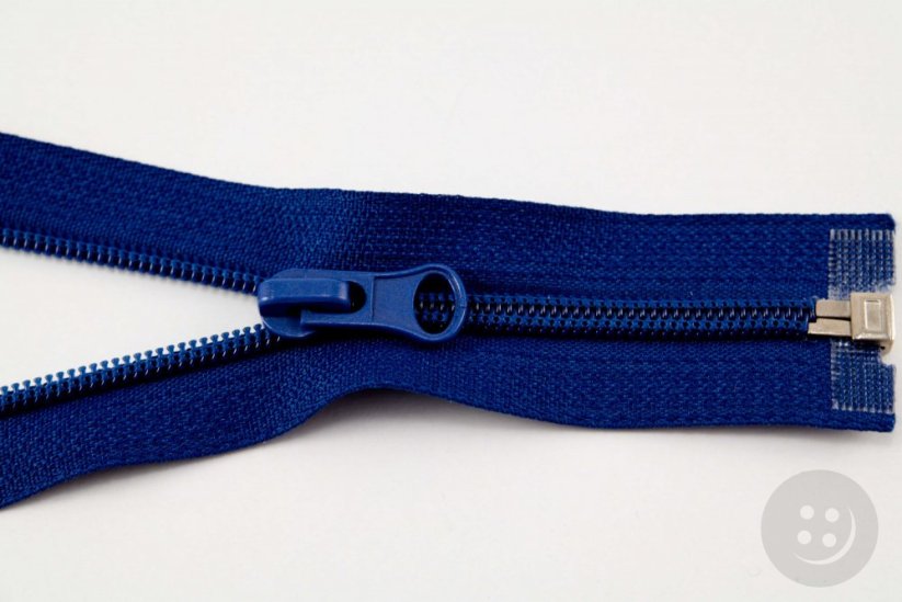 Deliteľné plastové špirálové bundovej zipsy rôzne farby - dĺžka 30 cm - 90 cm - Dĺžka: 70 cm, Farby špirálových bundových zipsov: modrá