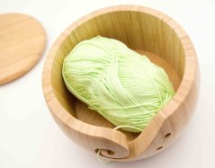 Holzschale für Knäuel - natur - Maße 9,5 x 15 cm