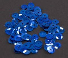 Sew-on sequins 0.6 cm - approx. 3 g - blue