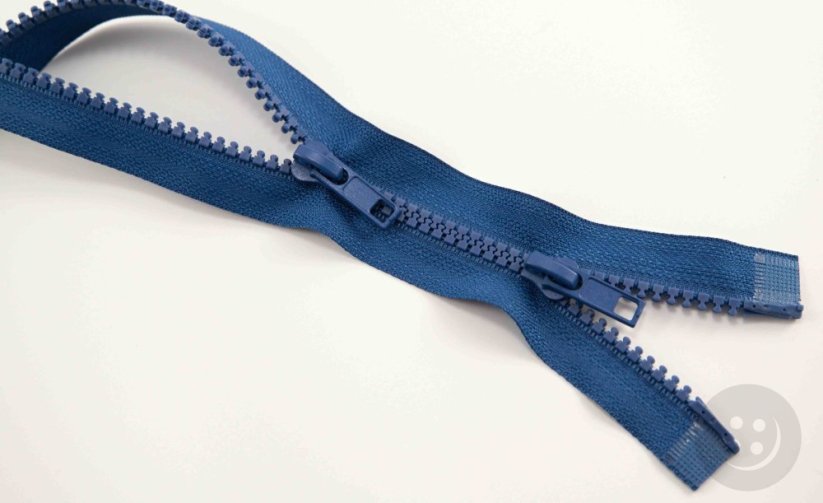 Protisměrný kostěný zip - délka (65 - 150 cm) - různé barvy