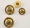 Plated club button - gold - diameter 2,1 cm