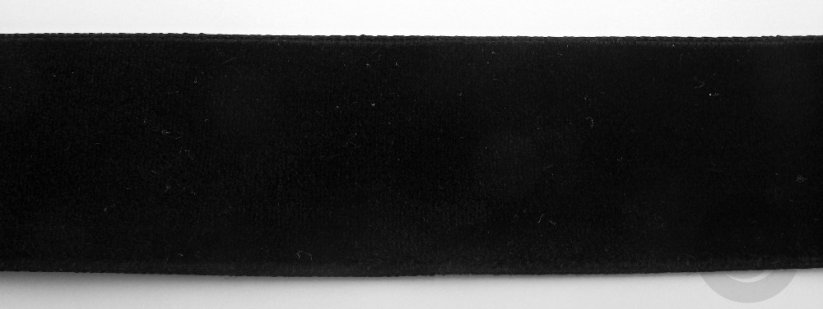 Zamatová stuha - čierna - šírka 2,5 cm