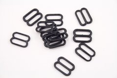 Plastik Schiebeschnalle - schwarz - Durchmesser 1,2 cm