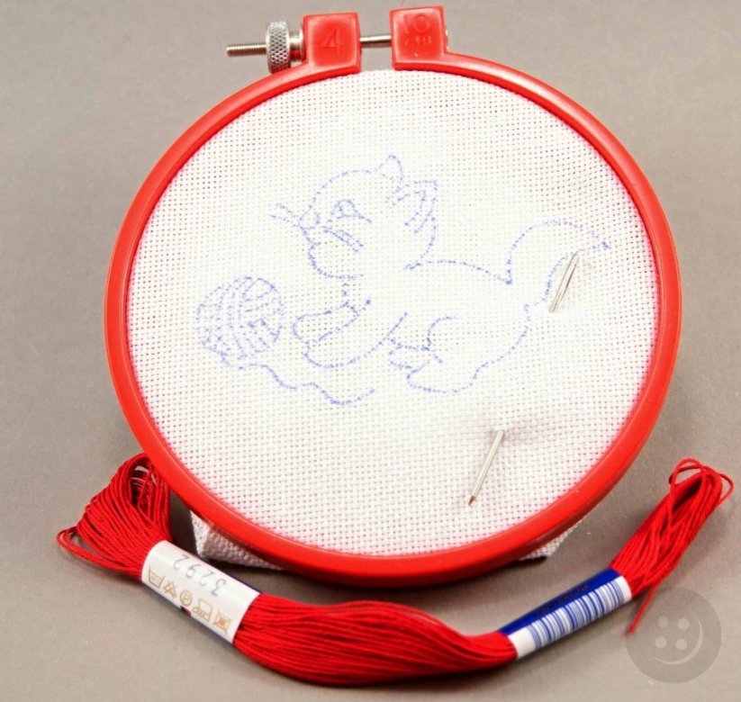 Embroidery pattern for children - kitten - diameter 10 cm