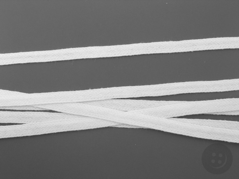 Baumwollband - weiß - Breite 0,47 cm